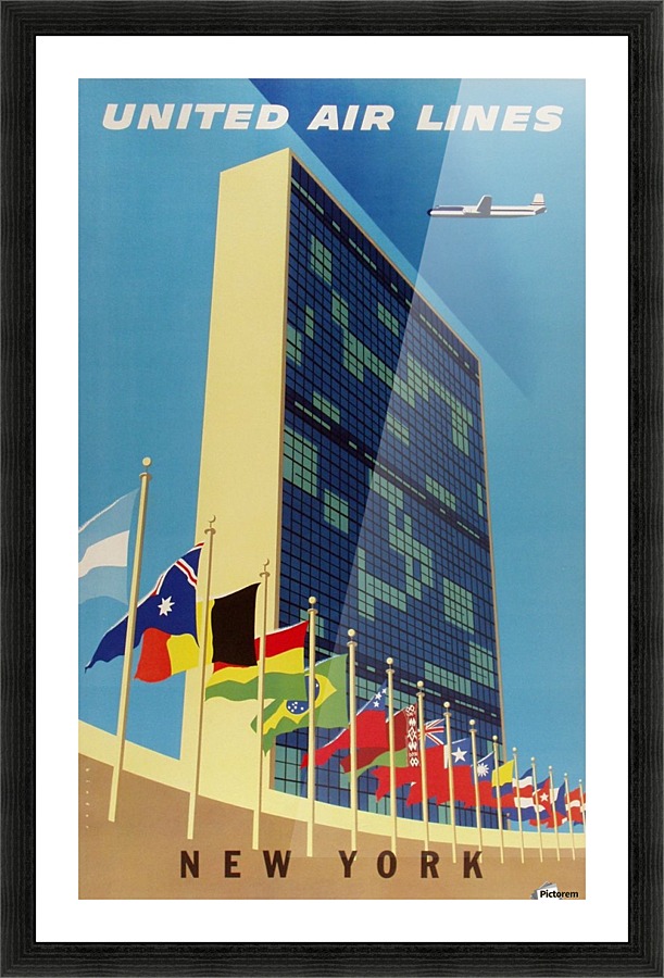United Airlines Poster New York Picture Frame print