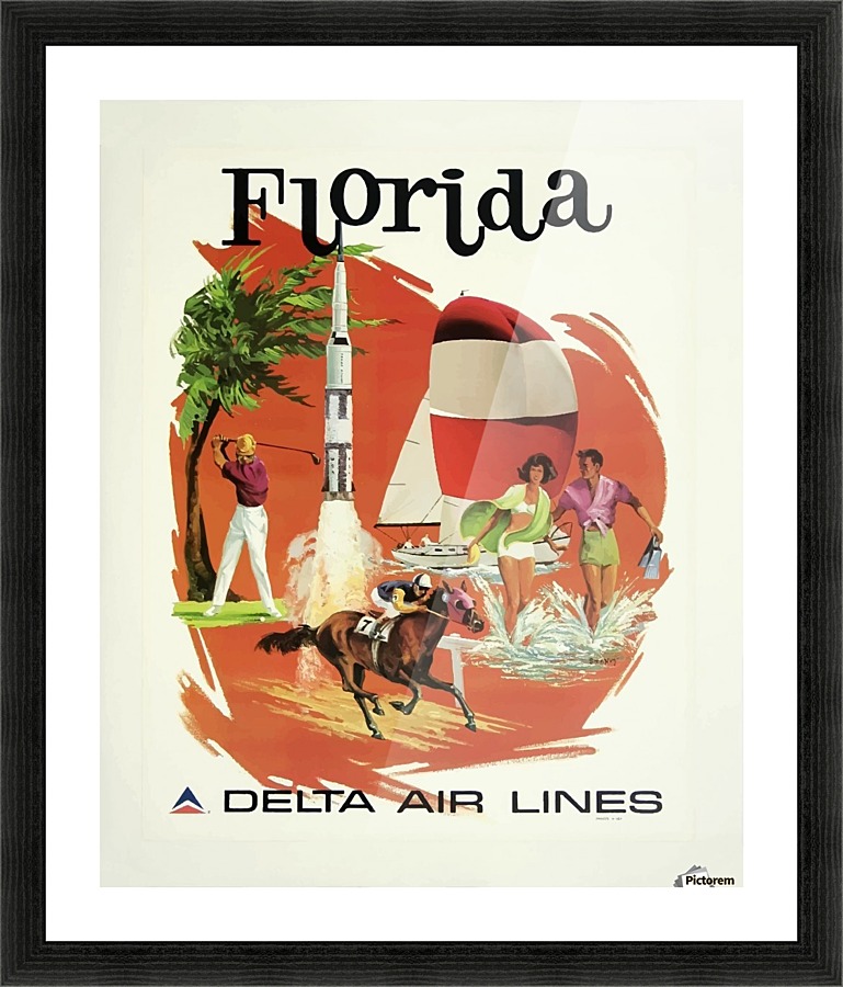 Florida by Delta Air Lines Poster Picture Frame print