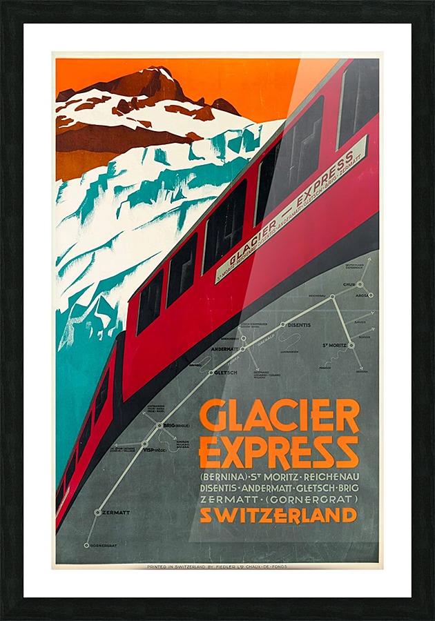 Glacier Express Switzerland Travel Poster Picture Frame print