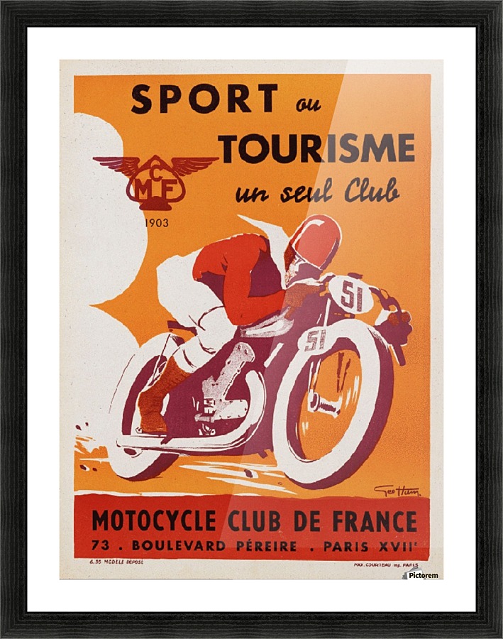 Geo Ham Sport au tourisme moto poster Picture Frame print