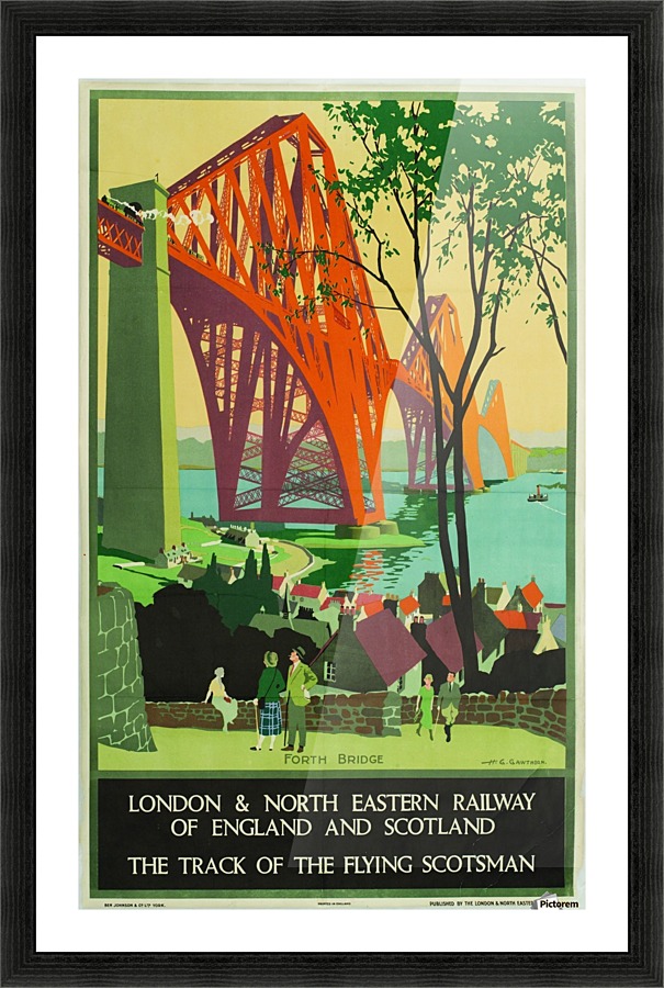 Forth Rail Bridge poster from 1928 Picture Frame print