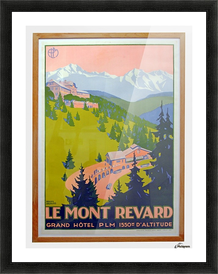 Le Mont Revard original vintage travel poster Picture Frame print