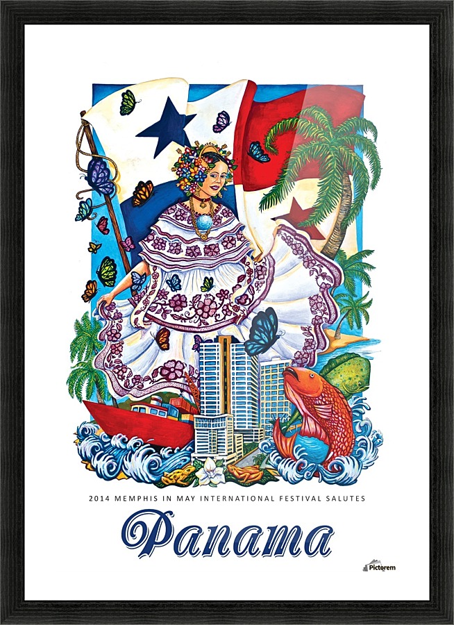Panama vintage travel poster Picture Frame print