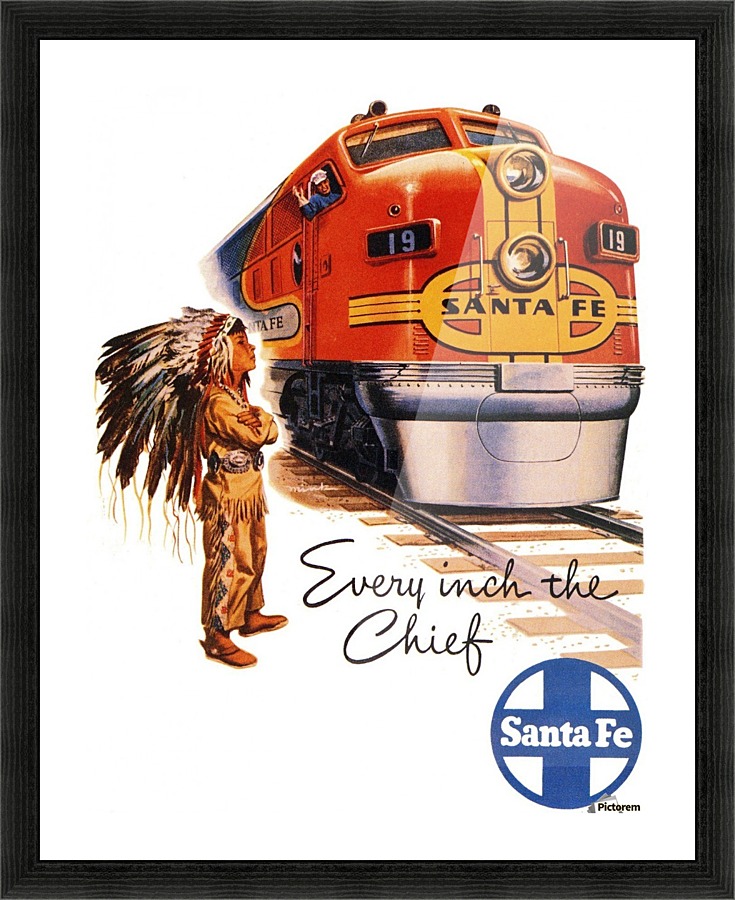 Santa Fe Vintage Railway Poster, 1948 Picture Frame print