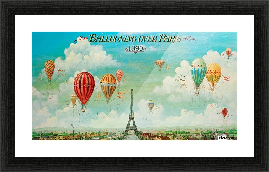 Ballooning over Paris Picture Frame print
