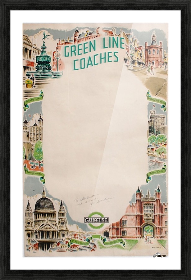 Green line coaches Picture Frame print