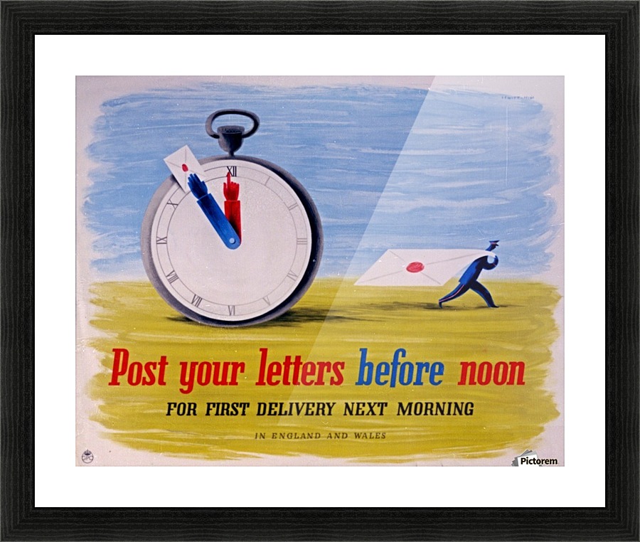 Post your letters before noon Picture Frame print