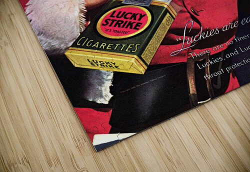 Lucky Strike Santa, 1937 Vintage Cigarette Advertising Poster by
