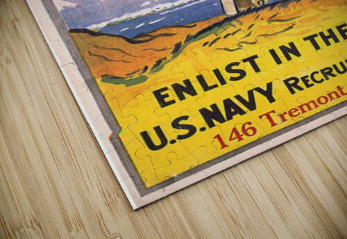 Follow the flag Navy recruiting poster from around 1917 VINTAGE POSTER puzzle