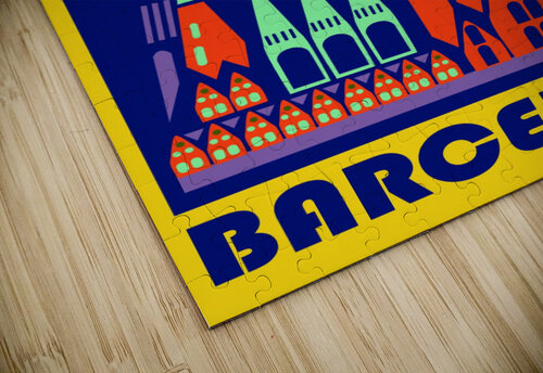 Barcelona travel poster VINTAGE POSTER puzzle