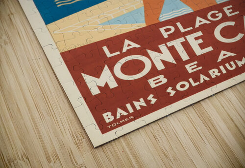 Monte Carlo Beach VINTAGE POSTER puzzle