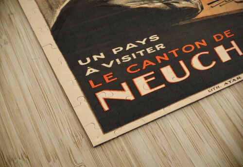 Le canton de Neuchatel Suisse VINTAGE POSTER puzzle