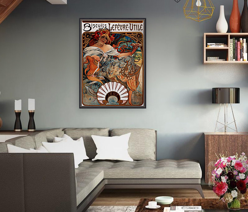 Buscuits Lefevre Utile by Alphonse Mucha Reproduction
