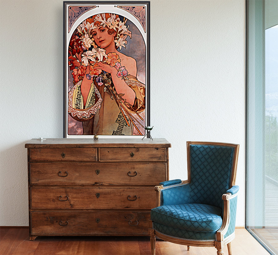 Flowers by Alphonse Mucha Reproduction