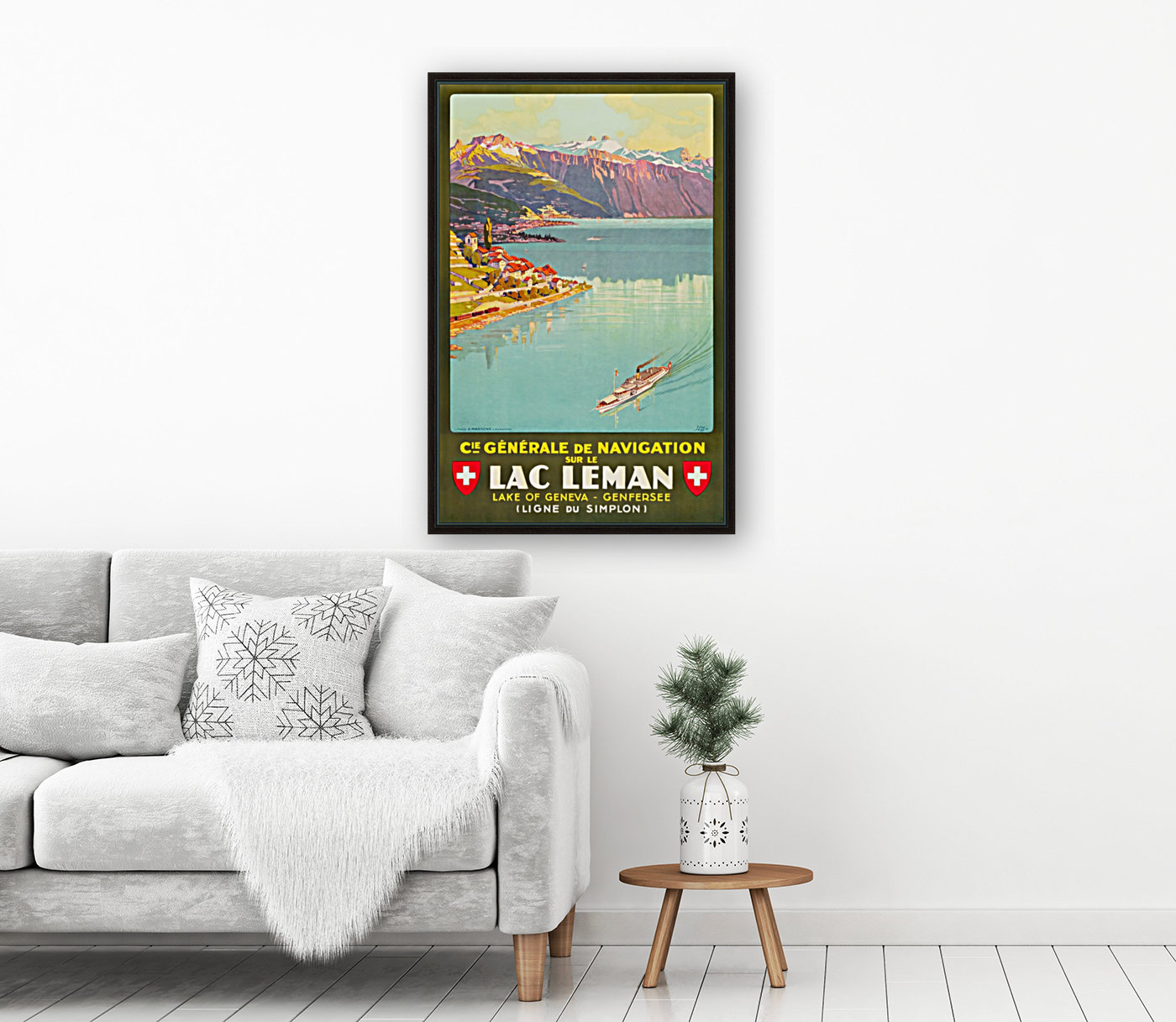 Lac Leman travel poster Reproduction