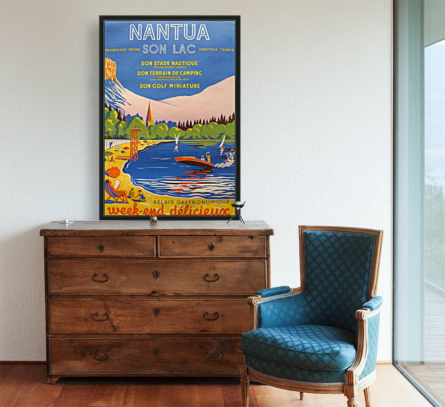 Vintage French Travel Poster for Nantua Reproduction