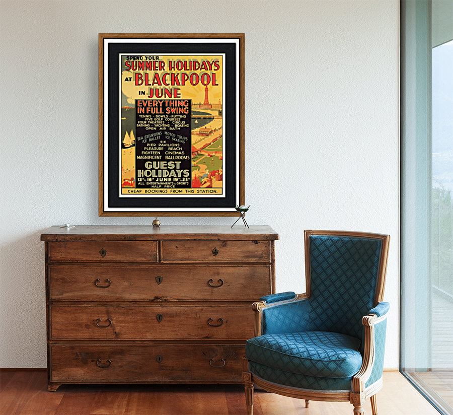 Blackpool Seaside Travel Poster Reproduction