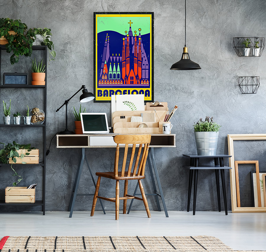 Barcelona travel poster Reproduction