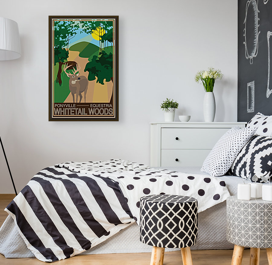Vintage Travel Poster Whitetail Woods Reproduction