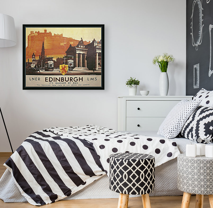 Vintage Travel Poster Edinburgh By Rail Reproduction