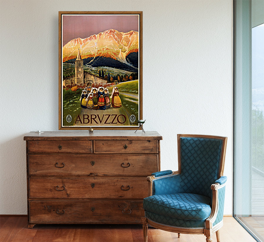 Abruzzo travel poster for Enit Reproduction