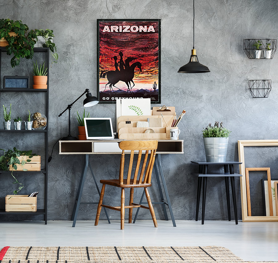 Greyhound Bus Travel Poster for Arizona Reproduction