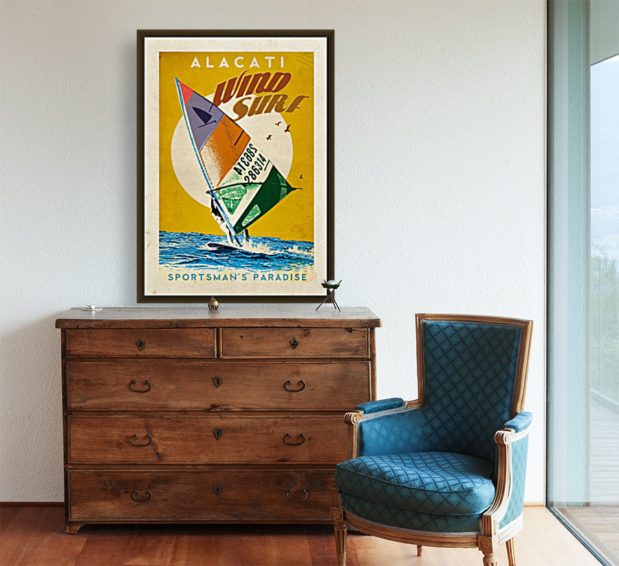Alacati Wind Surf vintage travel poster Reproduction