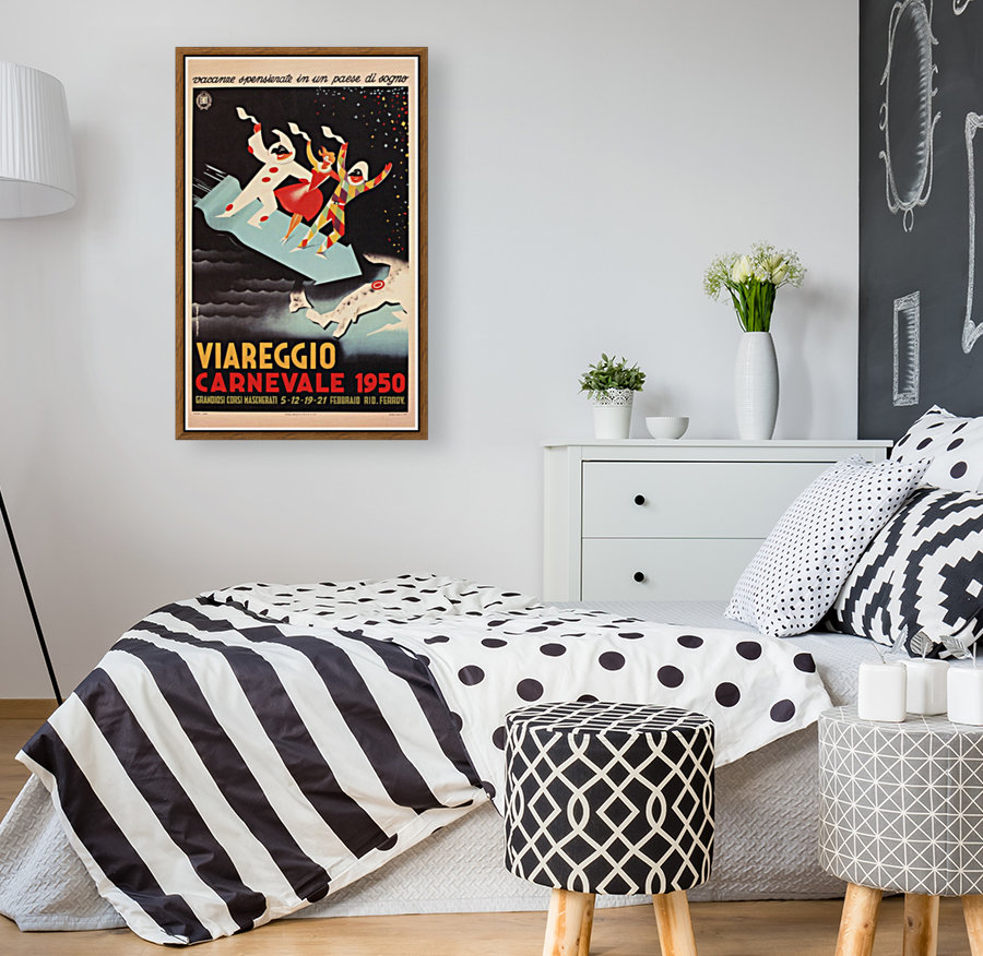 Viareggio Carnevale Retro Travel Poster 1950 Reproduction