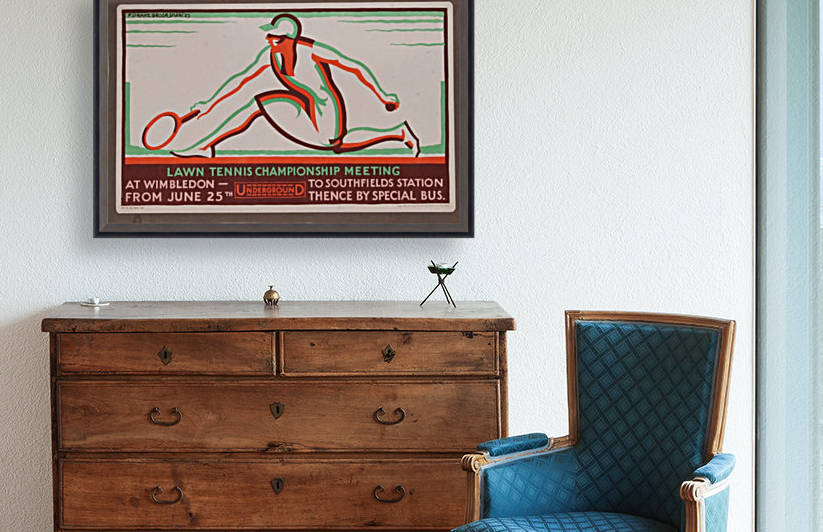 London Underground advertising poster, Lawn Tennis Championship Meeting at Wimbledon by VINTAGE POSTER