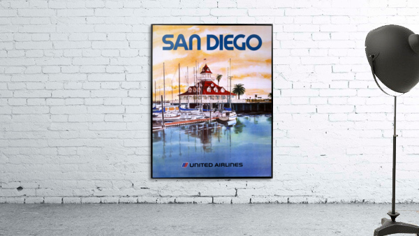 United Airlines San Diego travel poster Wall Preview