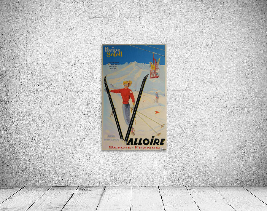 Original vintage poster ski Valloire Savoie France Neige Soleil Wall Preview