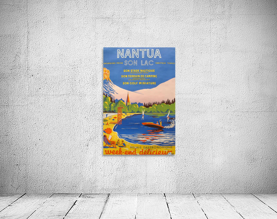 Vintage French Travel Poster for Nantua Wall Preview