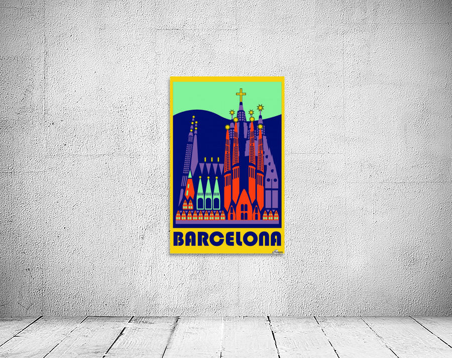 Barcelona travel poster Wall Preview