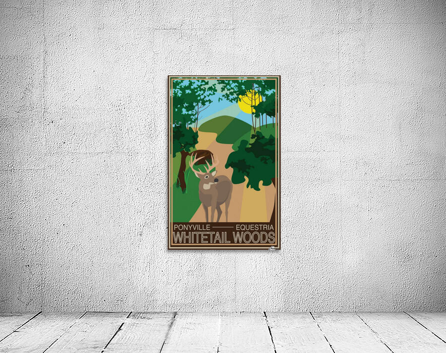 Vintage Travel Poster Whitetail Woods Wall Preview