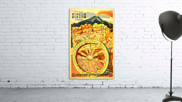Sicilia Italia Original Vintage Travel Advertising Poster Wall Preview