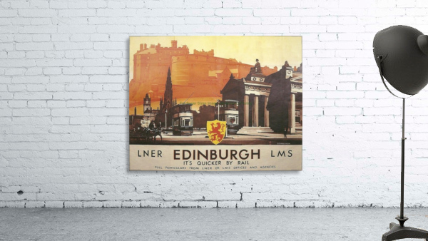 Vintage Travel Poster Edinburgh By Rail Wall Preview
