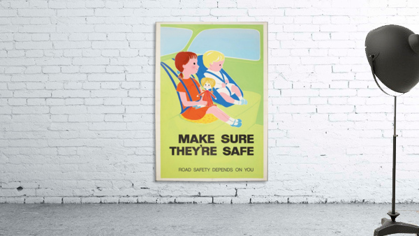 Vintage RoSPA poster for Safety First Seatbelts Wall Preview