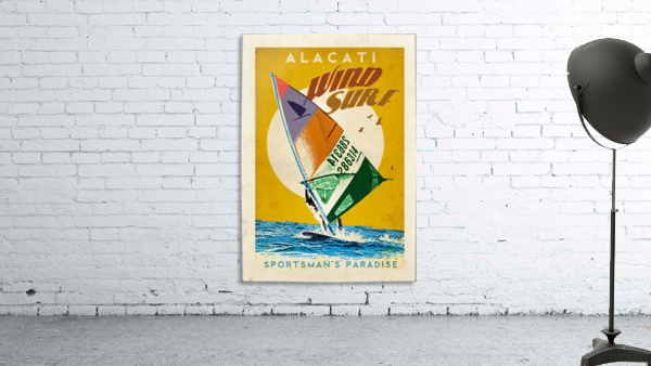 Alacati Wind Surf vintage travel poster Wall Preview