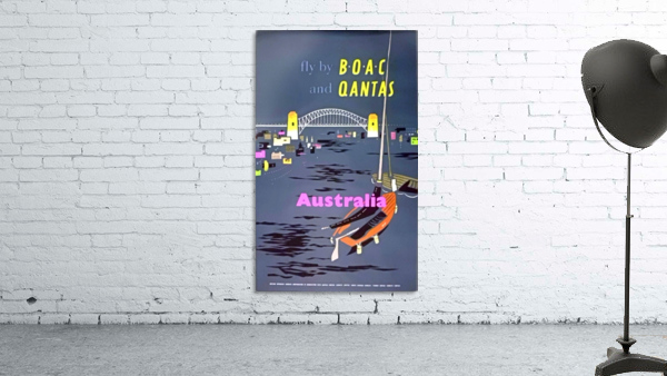 Original 1954 BOAC Australia Travel Poster Wall Preview