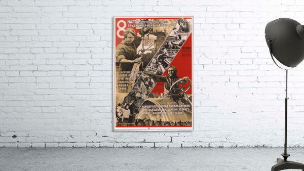 International women’s day, March 8 Soviet propaganda poster Wall Preview