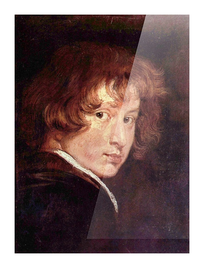 Youthful self portrait Picture Frame print