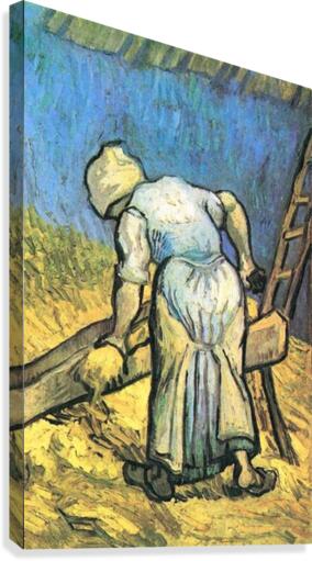 A farmer cutting hay Canvas Print