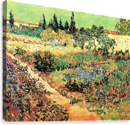 Flowering Garden with Path Canvas Print