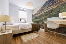 Green wheat field Mural print