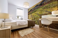 Landscape with plowed fields Mural print