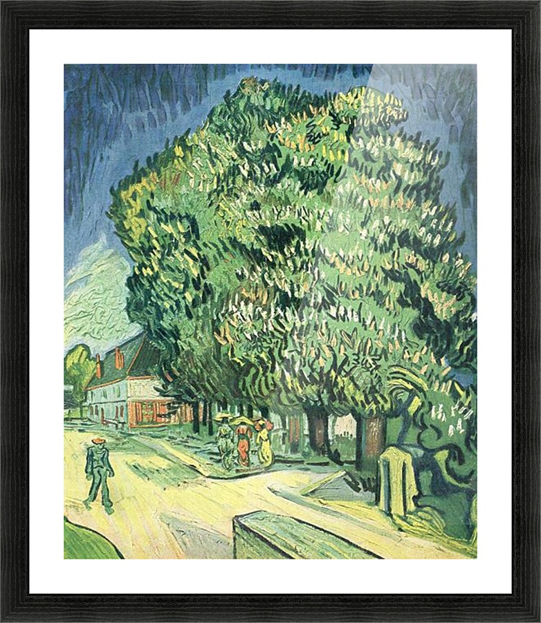 Blossoming chestnut tree Picture Frame print