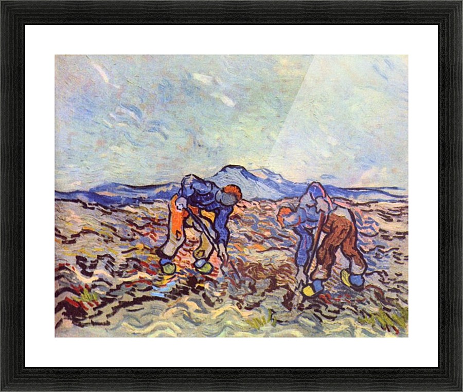 Farmers at work Picture Frame print