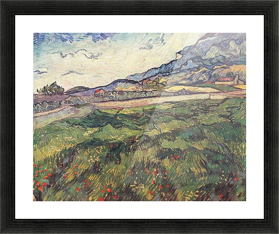 Green wheat field Picture Frame print