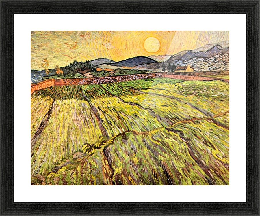 Landscape with plowed fields Picture Frame print