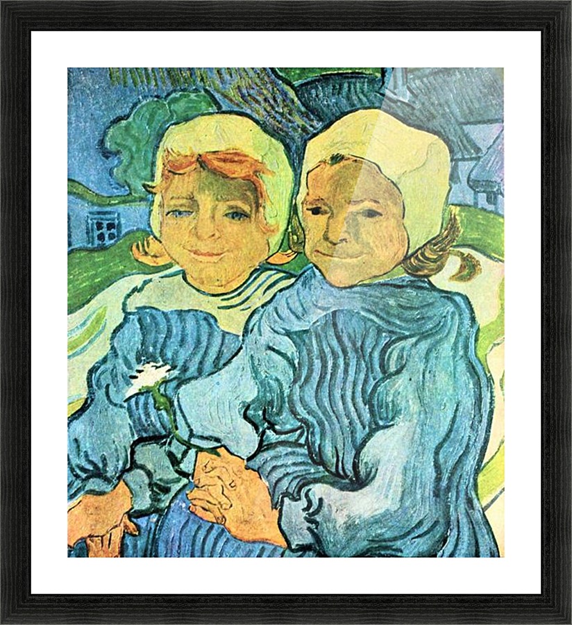 Two Children Picture Frame print